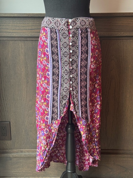 Angie Dresses & Skirts - Angie Boho Floral Button-Front Maxi Skirt Rayon Large